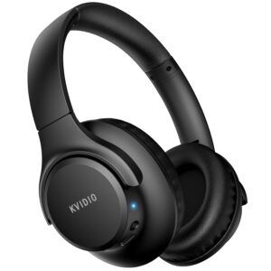 Bluetooth Headphones Over Ear, KVIDIO 65 Hours Playtime Wireless Headphones with Microphone, Foldable Lightweight Headset with Deep Bass,HiFi Stereo Sound for Travel Work Laptop...