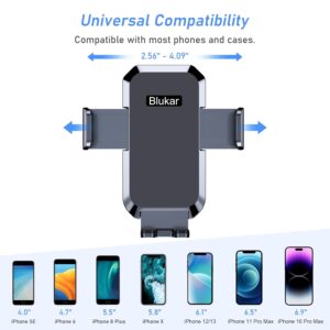 Blukar Phone Holder Car, [Upgraded Strong Suction] Adjustable Car Phone Holders Mount for Car Dashboard/Windscreen, 360°Rotation, One Button Release, Automobile Cradle for...