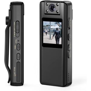 BOBLOV A22 64/32GB Small Body Camera, Support 8-10Hours Recording,180° Rotatable Lens, 1080PHD BodyCam with OLED Screen to Playback, Camcorder with