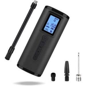 BONAEVER 150 PSI Tire Inflator Portable Air Compressor Bicycle Pump With Digital Pressure Gauge LED Light Mini Rechargeable Tire Pump Electric Air