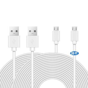 BONAEVER 33Ft(10M) Power Extension Cable for Wyze Cam/Wyze Cam Pan Blink Mini/Blink XT Cam Yi Camera Ne StandCam Indoor Quick Charge Power for Home