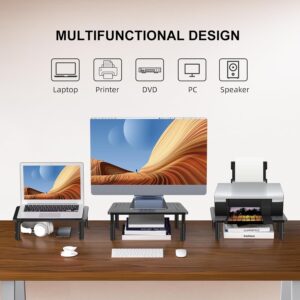 Bracwiser Monitor Stand Riser, Metal Computer Stand, 3 Height Adjustable Screen Riser with Mesh Platform for PS4, Laptop, Printer, Notebook and All Flat Screen, Holds Up to 20KG