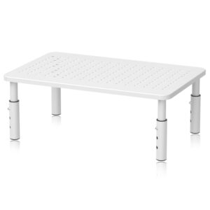 Bracwiser Monitor Stand Riser, Metal Computer Stand, 3 Height Adjustable Screen Riser with Mesh Platform for PS4, Laptop, Printer, Notebook and All Flat Screen, Holds Up to 20KG