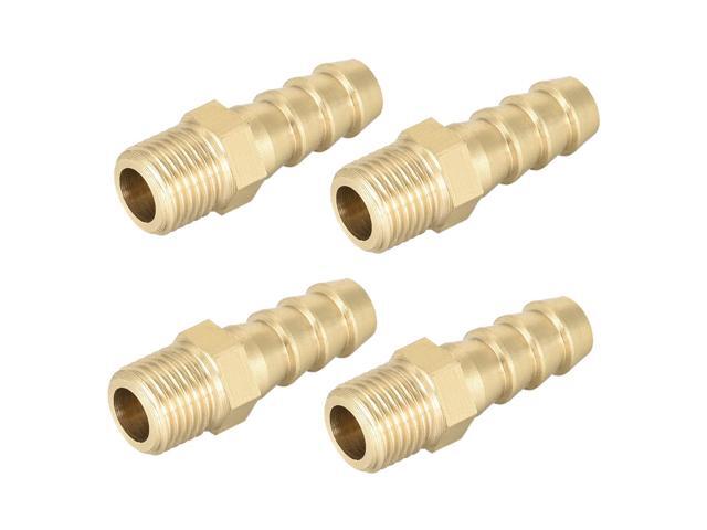 Brass Fitting Connector Metric M10x1 Male To Barb Hose ID 8mm 4pcs