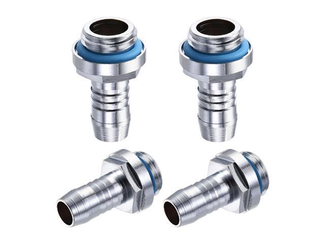 Brass Hose Fitting G1/4 Thread with OD 9mm Nozzle for PC Water Cooling System 4pcs