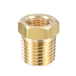 Brass Pipe Fitting Reducer Adapter 1/4" BSPT Male x 1/8" NPT Female for Water Oil Air Pressure Gauge Engine Temp Sensor, Pack of 1