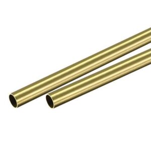 Brass Round Tube 10mm OD 0.5mm Wall Thickness 200mm Length Pipe Tubing 2 Pcs