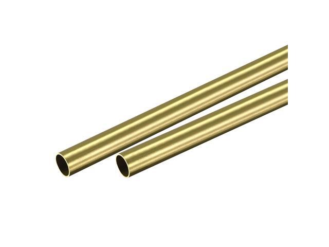 Brass Round Tube 10mm OD 0.5mm Wall Thickness 200mm Length Pipe Tubing 2 Pcs