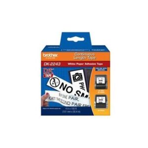 Brother BRO#DK2243 P-Touch DK-2243 White Continuous Paper Roll 4" Width x 100 ft Length - 1 Roll - Paper - Direct Thermal - White