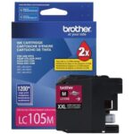 Brother LC105MS Ink Cartridge 1,200 Pages Yield; Magenta