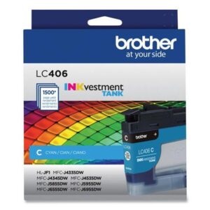 Brother LC406CS INKvestment Ink 1500 Page-Yield Cyan