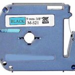 Brother MK521 9mm Black On Blue P-Touch Label Tape, Compatible