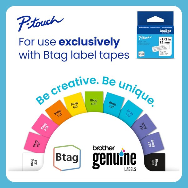 Brother P-touch PT-N10 Personal Handheld Label Maker Machine with Btag Tape, Portable Label Printer, Easy to Use, Multiple Font Styles, User-Friendly Templates for Organizing,...