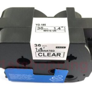 Brother TZe-165 36mm , Length of 8M White on Clear P-Touch Label Tape, Compatible