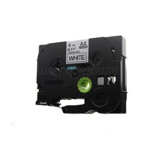 Brother TZe-S211 P-touch Super Strong Label Tape, 6mm (0.25"), Length of 8M, Black on White, Compatible