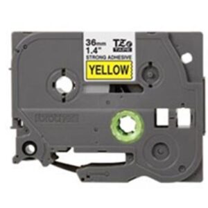 Brother TZe-S661 36mm (1.4"), Length of 8M, Black on Yellow Strong Adhesive Compatible Label Tape