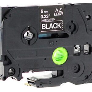 Brother TZe315 6mm (0.25"), Length of 8M, White on Black Compatible Label Tape