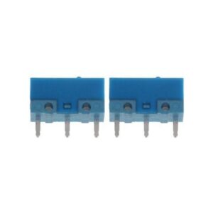 BUCIER 2Pcs Blue Dot Blue Shell 0.74N Mouse Micro Switch Gold Alloy Contacts 50 Millions Lifetime