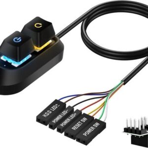 BUCIER External Power Button for Desktop, PC Power Switch, Push Button, Manual Operation, Black