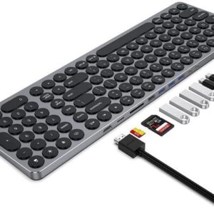 BUCIER USB C Hub Wired Keyboard with Number Pad for Mac, 9 in 1 USB C Docking Station with 4K HDMI, 4 USB Ports, 100W PD, SD/TF Cards Reader,