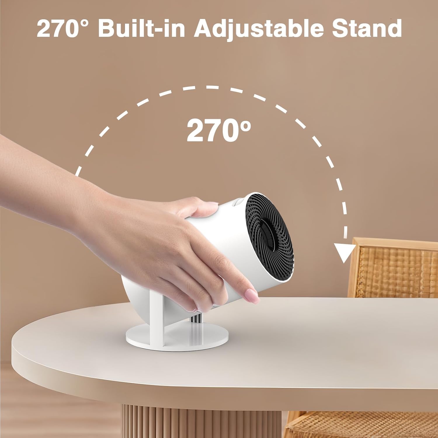 【Built-in Apps】 1080P Mini Projector with WiFi 6 and Bluetooth, Portable Outdoor Projector with 【Auto Keystone】, 270°Rotation Movie Projector Compatible with HDMI, USB, Smartphone