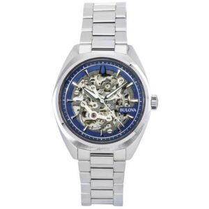 Bulova Classic Surveyor Stainless Steel Skeleton Dial 96A292 100M Mens Watch
