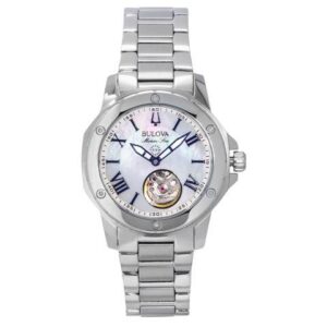 Bulova Marine Mother Of Pearl Dial Automatic Casual 100M Women's Watch 96L326