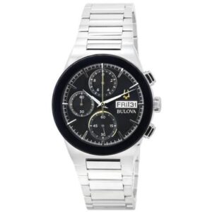 Bulova Millennia Modern Chronograph Black Dial Quartz 96C149 Men's Watch