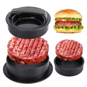 Burger Press Hamburger Patty Maker Slider Press Stuffed Burger Patty Press Regular Burger Patties Cookery Mold 3 in 1 Non Stick Kitchen Barbecue Tool