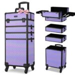 Byootique 4in1 Rolling Makeup Train Case Cosmetic Organizer Charm ForgetMeNot