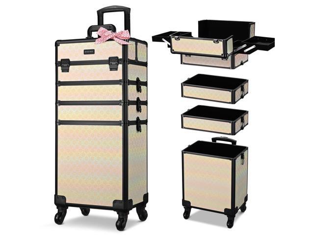 Byootique 4in1 Rolling Makeup Train Case Cosmetic Organizer Grace ForgetMeNot