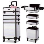Byootique 4in1 Rolling Makeup Train Case Cosmetic Organizer Pure ForgetMeNot