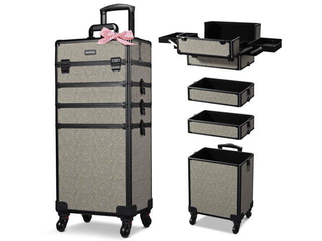 Byootique 4in1 Rolling Makeup Train Case Cosmetic Organizer Rococo GainsBoro