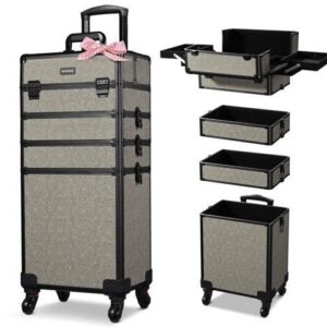 Byootique 4in1 Rolling Makeup Train Case Cosmetic Organizer Rococo GainsBoro