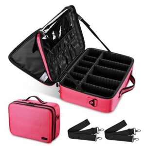 Byootique 4in1 Rolling Makeup Train Case LED Lighted Mirror Cosmetic Box Storage