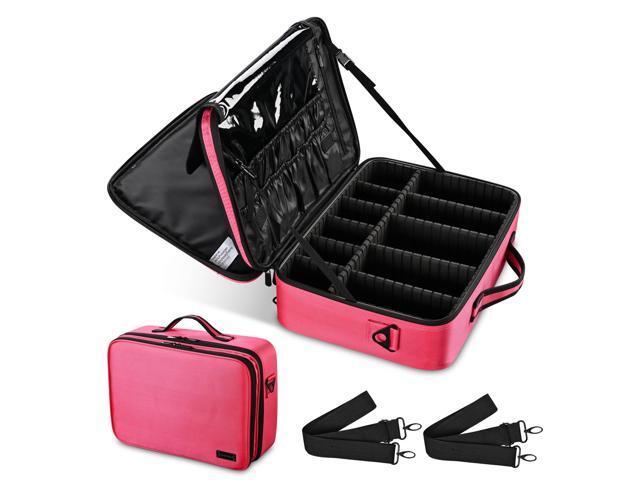 Byootique 4in1 Rolling Makeup Train Case LED Lighted Mirror Cosmetic Box Storage