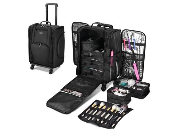 Byootique® Makeup Case with Straps Independent Travel Toiletry Bags Rolling Nylon Makeup Artist Organizer Byootique® Makeup Case with Straps Independent Travel Toiletry Bags Rolling Nylon Makeup Artist Organizer