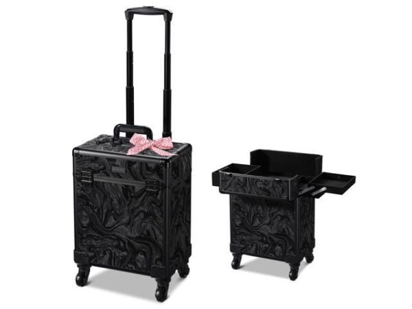 Byootique Rolling Makeup Train Case Cosmetic Trolley Organizer Salon CB Shadows Byootique Rolling Makeup Train Case Cosmetic Trolley Organizer Salon CB Shadows