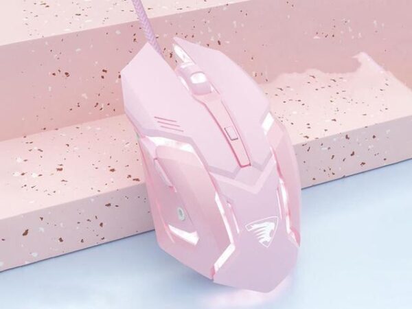 C6 Ergonomic Design,Cool Exterior 3200DPI USB Wired Gaming Mouse-Pink Color , 4 Adjustable Breathing Lights, 6 Programmable Buttons C6 Ergonomic Design,Cool Exterior 3200DPI USB Wired Gaming Mouse-Pink Color , 4 Adjustable Breathing Lights, 6 Programmable Buttons