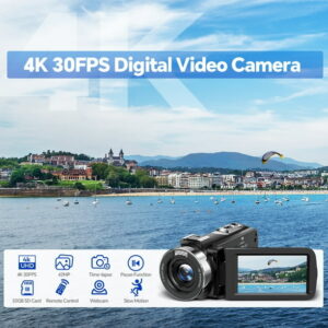 Campark 4K 30FPS Video Camera 42MP Photo 3” 270° Screen Digital Camcorder for Vlogging Youtube