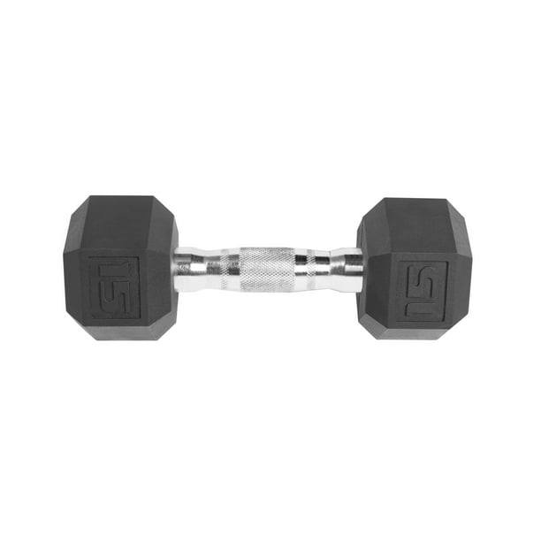 CAP Barbell, 15lb Rubber Hex Dumbbell, Single