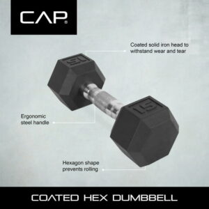 CAP Barbell, 90lb Coated Hex Dumbbell, Single