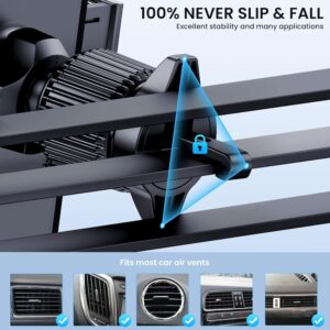 Car Phone Holder Mount, [Military-Grade Suction & Super Sturdy Base] 3 in 1 Universal Cell Phone Holder Car Dashboard Windshield Air Vent Hands Free Car Mount for iPhone Android