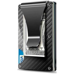 Carbon Fiber Walle -Metal Money Clip Wallet- RFID Blocking - Slim Metal Wallet ,Mens Wallet
