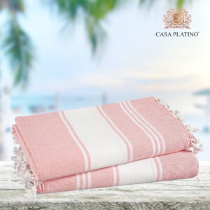 Casa Platino Cotton Beach Towel 2 Piece Towels Oversized 39"x71" Pool Absorbent Extra Large Quick Dry Sand Travel Towel - Quartz Pink