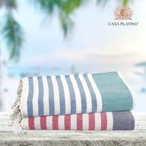 Casa Platino Hammam Beach Towels 2 Pack, Lightweight & Oversized, Quick Dry Cotton Towels for Travel, Pool & Summer Adventures – Old Glory Teal