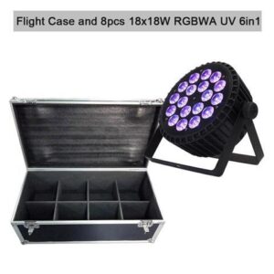 Case with 8pcs 18x12W 4in1 Led Par Light 18x18W RGBWA UV 6in1 DMX Stage DJ Disco Led Spotlight Nightclub Bar Event Wash