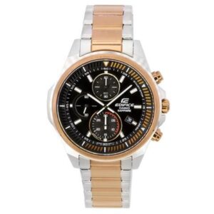 Casio Edifice Black Dial Two Tone Quartz EFR-S572GS-1A 100M Men's Watch