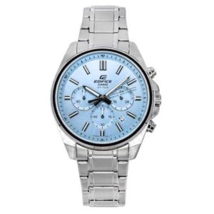 Casio Edifice Chronograph Light Blue Dial Quartz 100M Men's Watch EFV-650D-2BV
