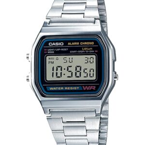 Casio Men's A158W-1 Classic Digital Stainless Steel Bracelet Watch